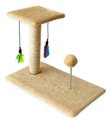Arranhador Para Gatos Poste Duplo Brinquedo Interativo