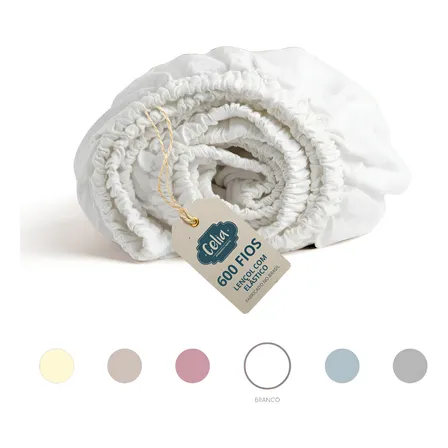 Lençol Avulso Solteiro 600 Fios Algodão Hotel Com Elástico