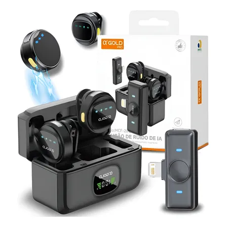 Microfone De Lapela Duplo Lightning Redução De Ruído Premium