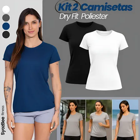 Kit 2 Camisas Fitness Treino Academia Uv Dry Fit Corrida Top