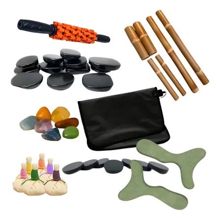 Kit Pedras Quentes Bolsa Térmica Bambus Pindas Pantalas