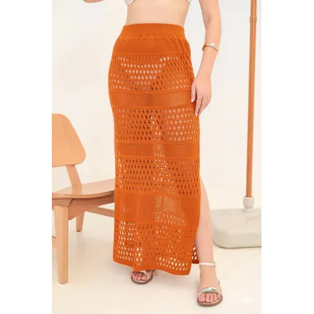 Saída De Praia Saia Canga Longa Piscina Tricot Crochê Verão