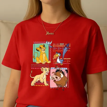 Camiseta Feminina Estampa Rei Leão Malha 100% Algodão