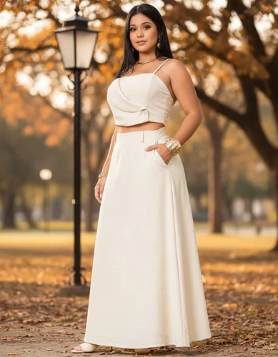 Conjunto Saia Longa E Cropped Alfaiataria Verão Social