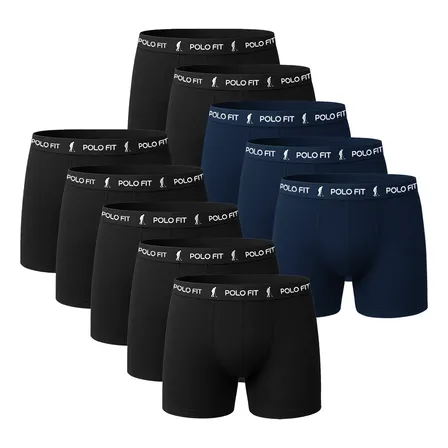 Kit 10 Cuecas Boxer Box Masculina Algodão Atacado Polo Fit
