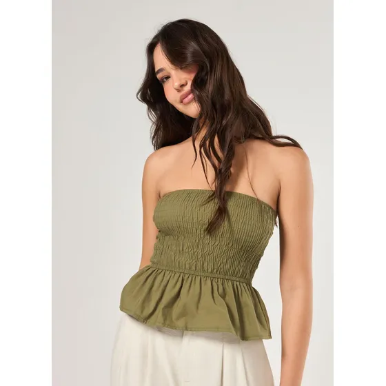 Blusa Sem Mangas Latex Peplum