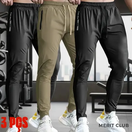 Kit 3 Calça Masculina Poliamida Esportiva Fitness Academia