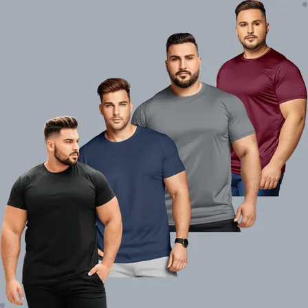 Kit 4 Camisa Plus Size Camiseta Plus Dry Corrida Academia