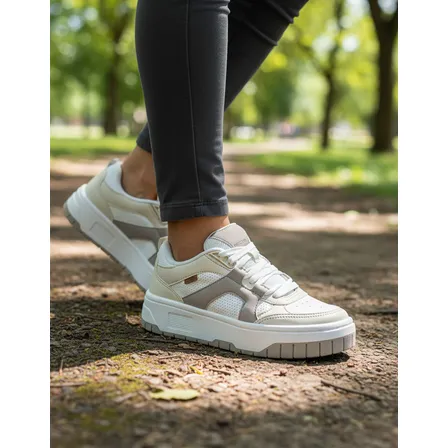 Tênis Anacapri 30533 Branco Marrom E Off White - Feminino