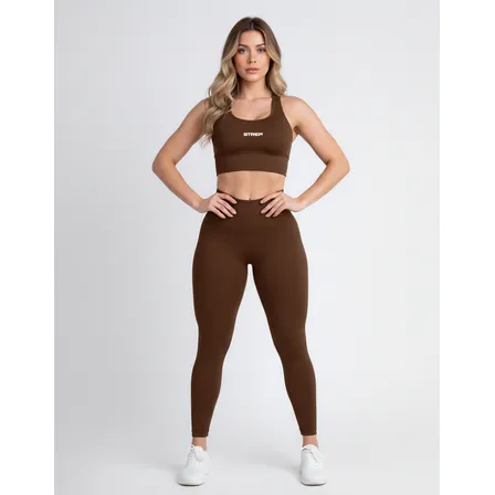 Kit Conjunto Feminino Calça Legging E Top Academia Fitness