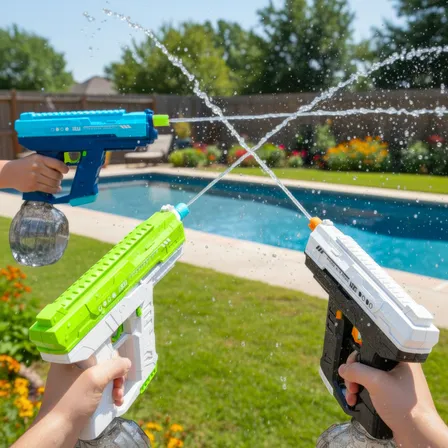 Arma Água Elétrica Uzi Regarregável Alcance 10m Alta Pressão