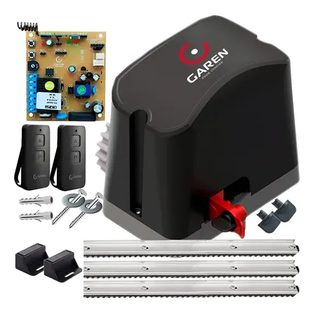 Kit Motor Portao Eletronico Garen 1/4hp 400kg 2controles 3m