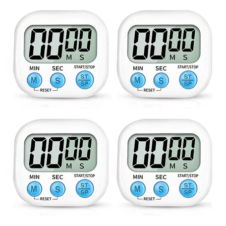 Kit4 Temporizador Relogio Timer Despertador Digital Cozinha