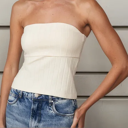 Blusa Colcci Canelada Com Sobreposição