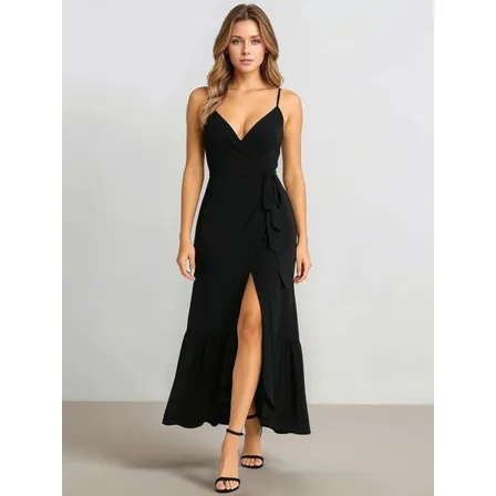 Vestido Longo Envelope Transpassado Alcinha Festa Casamento