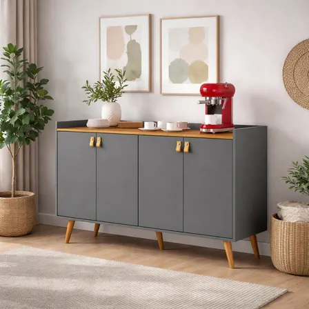 Buffet Retrô Pés Palito Luana 4 Portas Cantinho Do Café