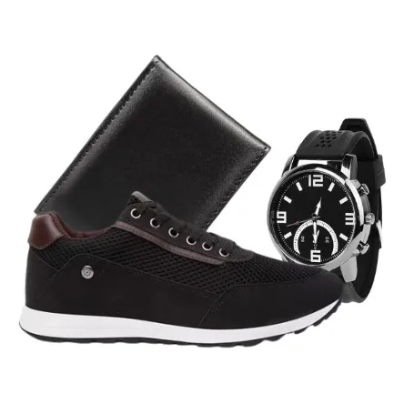 Tênis Masculino Confortável Caminhada Corrida+kit Acessorios