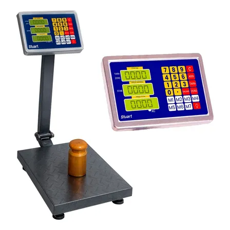 Balança De Plataforma Digital 200kg C/ Coluna 40x30 Led + Nf