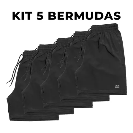 Kit 5 Bermudas Masculina Luzzoo Academia Praia Treino Logo