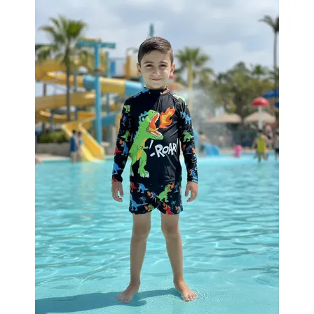 Sunga Boxer Infantil Juvenil + Camisa Proteção Solar Uv