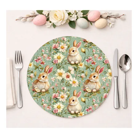 Jogo 12 Capas Sousplat Decorativo Páscoa 3d Em Tecido 35cm