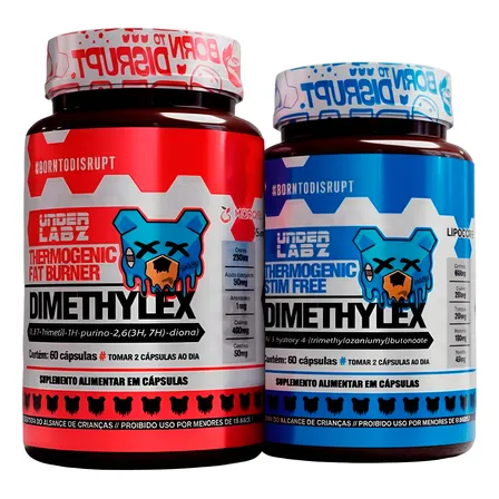 Kit Dimethylex Under Labz Original + Stim Free Sem Cafeína