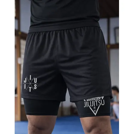 Short Compressao 2 Em 1 Jiu Jitsu Triangulo Brazilian Luta