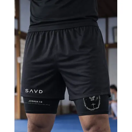 Short Compressão 2 Em 1 Dry-fit Arte Leão Cristã Cristã