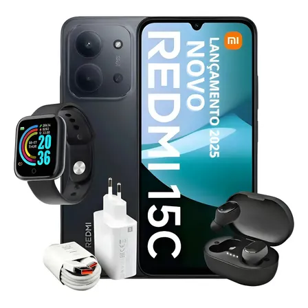 Xiaomi Redmi 15c 2chip 16ram/256gb Relógio E Fone Top 1 Loja