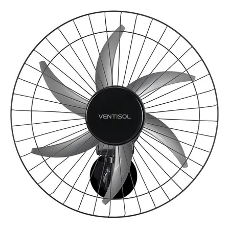 Ventilador oscilante de parede ventisol Steel 6 pás 50cm preto