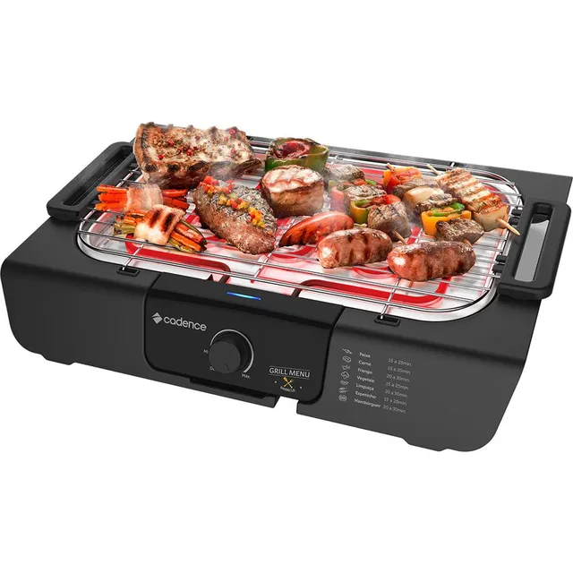 Churrasqueira Elétrica Grill Menu Grl810 Preta Cadence Preto 127v