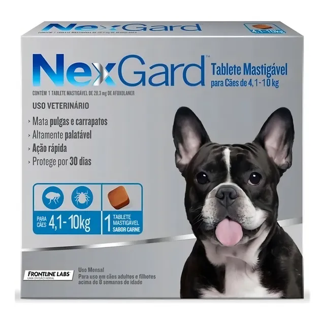 Nexgard 1 Tablete Contra Pulgas E Carrapatos Para Cães De 4kg A 10kg