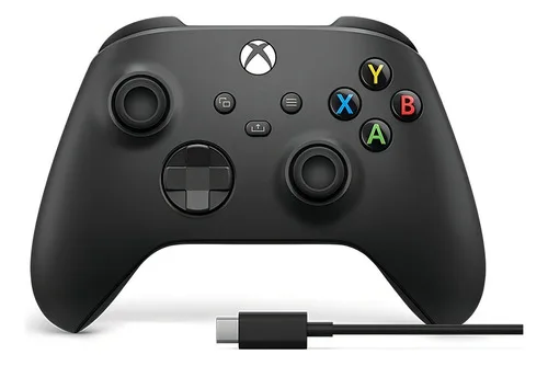Controle Joystick sem fio Microsoft Xbox Carbon Black preto