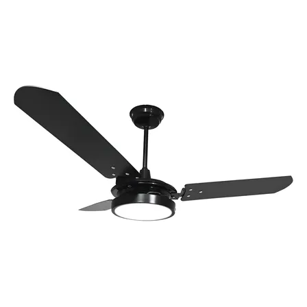 Ventilador De Teto Ventex Valen Led 3 Pás Mdf Preto 1.1m Diâmetro Silencioso 1.1 M 127v