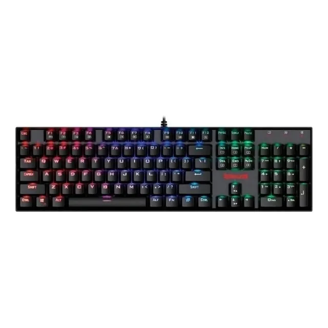 Teclado Redragon Mitra QWERTY Outemu Brown português Brasil cor preto com luz RGB