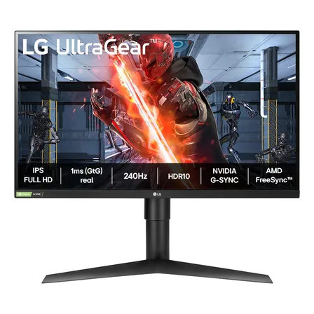 Monitor LG UltraGear 27GN750-27" IPS Full HD, 240Hz, 1ms (GtG), NVIDIA G-Sync, HDMI, USB 3.0 e Ajustes de Inclinação, Preto