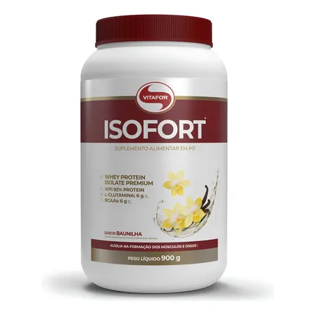 Whey Protein Isolado Isofort Baunilha Pote 900g Vitafor