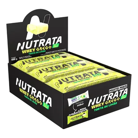 Barra Whey Grego 40g Display com 12 unidades Torta de Limão Nutrata