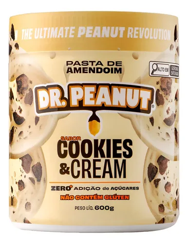 Pasta De Amendoim Proteica Dr. Peanut Avelã 600g Sem Açúcar Glúten