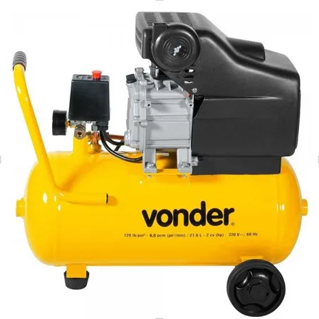 Motocompressor De Ar 21,6l Mcv 216 Vonder Cor Amarelo Fase Elétrica Monofásica Frequência 60 Hz 220v