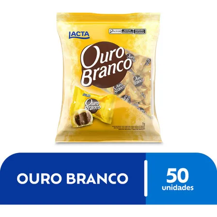 Pacote Chocolate Ouro Branco Crocante 1Kg Lacta