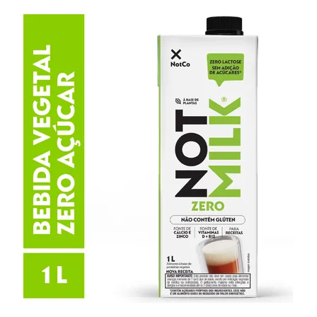 Leite Vegetal Notmilk Zero Açúcar 1L Notco