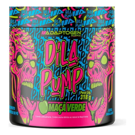 Suplemento Em Pó Dila Pump Pre Treino Sem Cafeína Adaptogen Science Pote De 318g Sabor Maçã verde