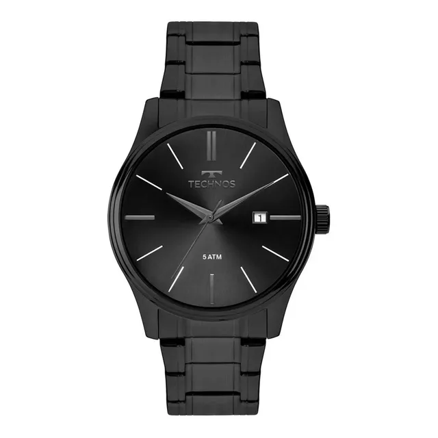Relógio Technos Masculino Quartzo Grafite 42mm Aço Resistente à Água
