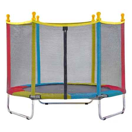 Justfun Cama Elástica Infantil Pula Pula Trampolim Preto 1,40 M Estrutura Colorida
