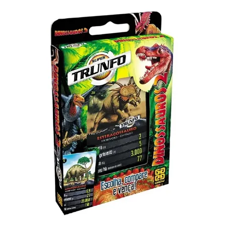 Jogo De Cartas Infantil Super Trunfo Dinossauros 2 Grow