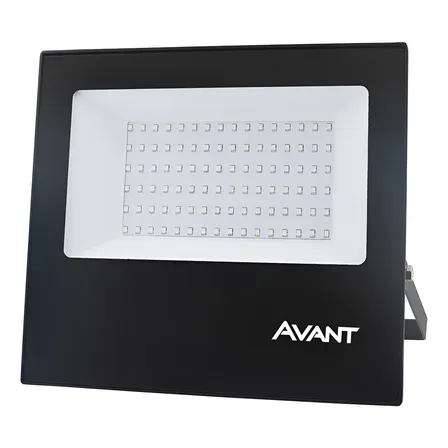 Refletor Slim Led 100w Ip66 Branco Frio 6500k Avant Carcaça Preto Luz Branco-frio