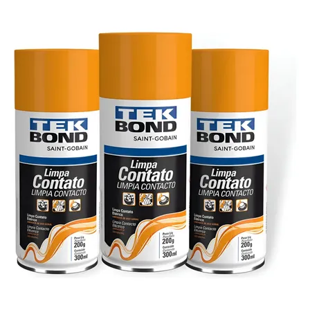 Limpa Contato Elétrico Eletrônico Tekbond 300ml C/ 03