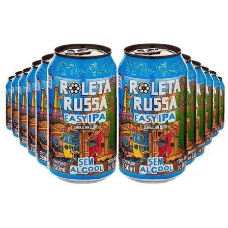 Combo Cerveja Roleta Russa Easy Ipa Sem Álcool E Sem Glúten - 12un X350ml