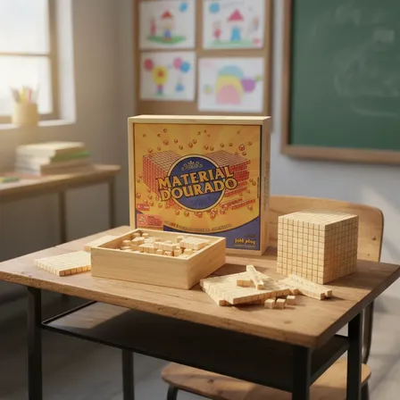 Material Dourado Jott Play Com 611 Peças Para Matematica